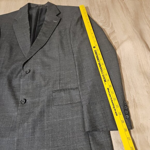 HART SCHAFFNER MARX Gold Trumpeter Mens Gray Blue Wool  42L Jacket Blazer - Picture 9 of 11